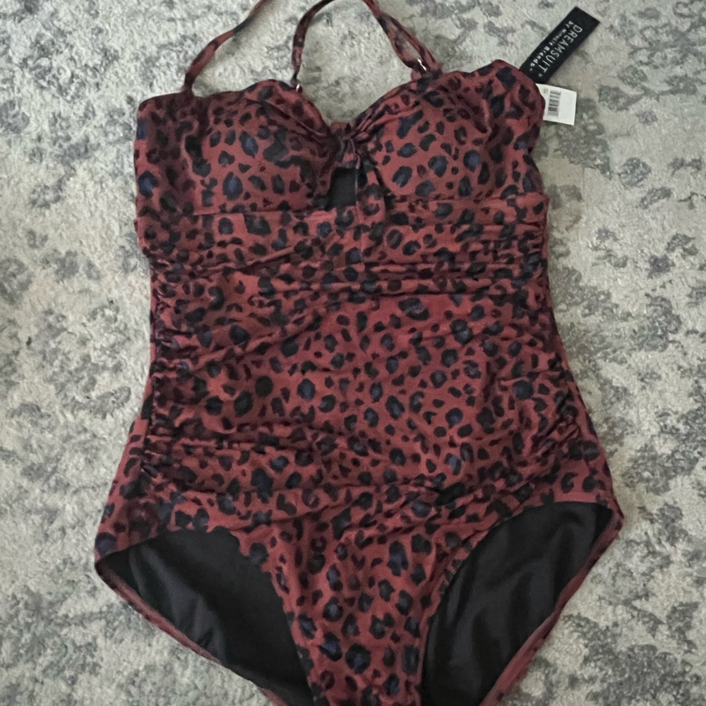 Leopard Print One Piece Swimsuit